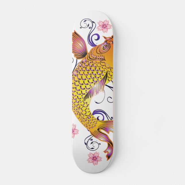 Snygg Koi Old School Skateboard Bräda 18 Cm (Framsida)