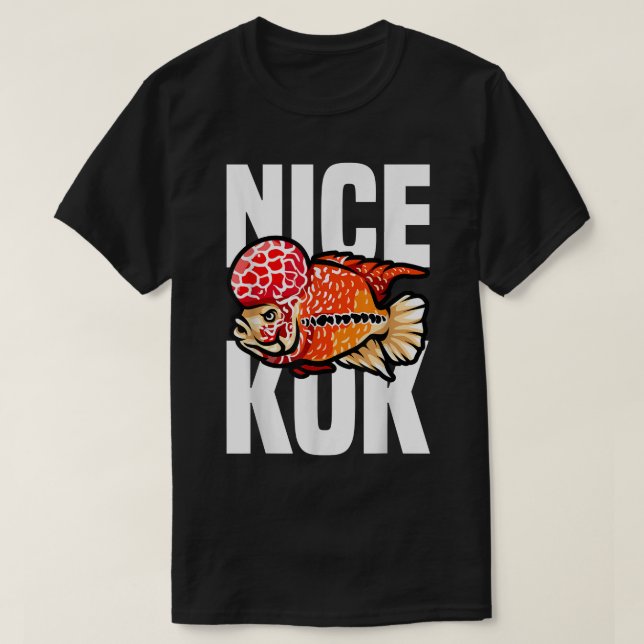 Snygg Kok Rolig Flowerhorn Cichlid Fiskägare T Shirt (Design framsida)