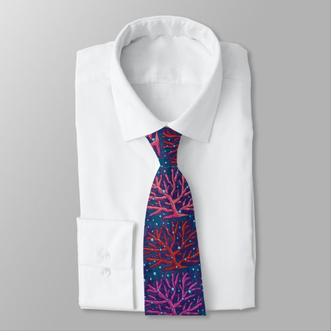 Snygg koral Seamless Mönster Neck Tie Slips (Bunden)