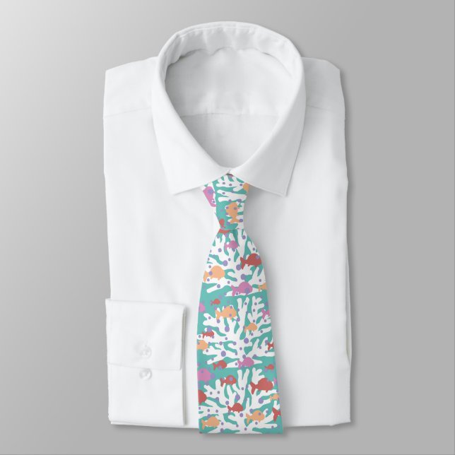 Snygg koral Seamless Mönster Neck Tie Slips (Bunden)