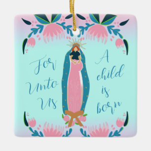 Snygg kristen jul Baby Jesus Julgransprydnad Keramik