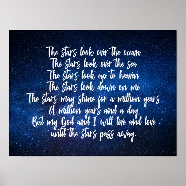 Snygg kristen Prayer Stars Night Himlar Dikt Poster (Framsidan)