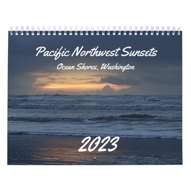 Snygg kustbevakning, Washington Ocean Sunset Photo Kalender (Omslag)