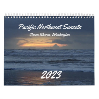 Snygg kustbevakning, Washington Ocean Sunset Photo Kalender