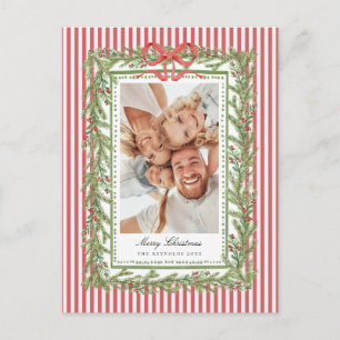 Snygg kustinspirerad familjefoto jul firande helg vykort