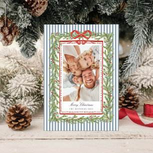 Snygg kustinspirerad familjefoto jul firande julkort
