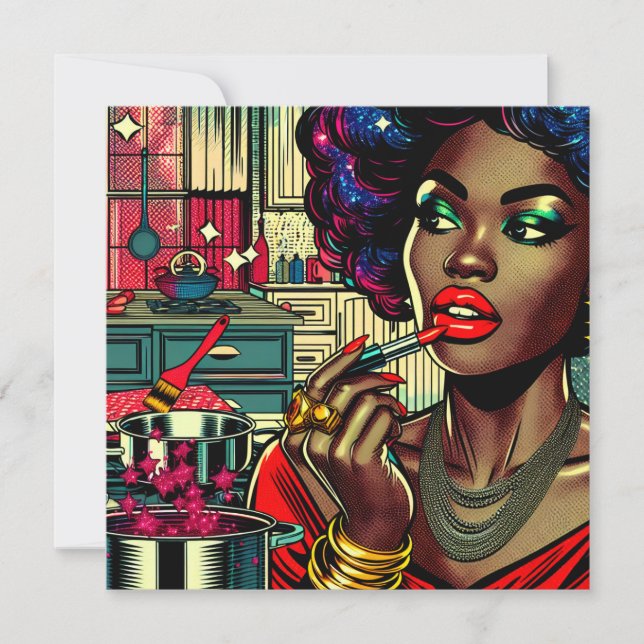 Snygg kvinna som klipper på Lipstick (Framsida)