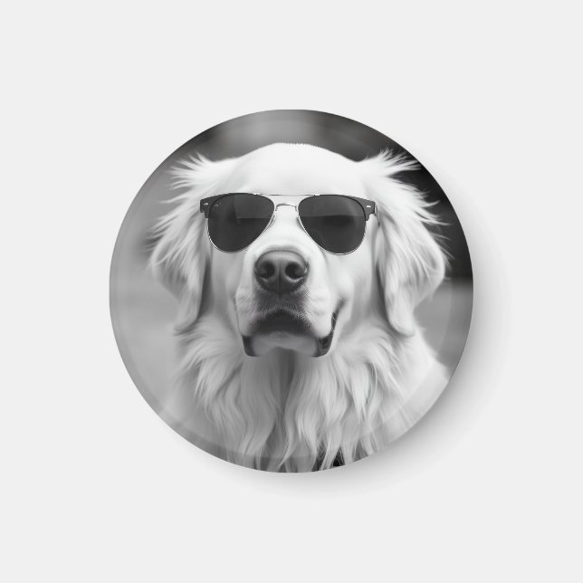 Snygg Labrador med Solglasögon – Rolig Hunddesign Magnet (Framsidan)