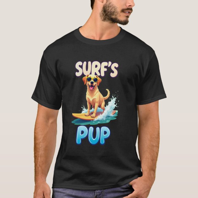 Snygg Labrador Surfande Hund T Shirt (Framsida)