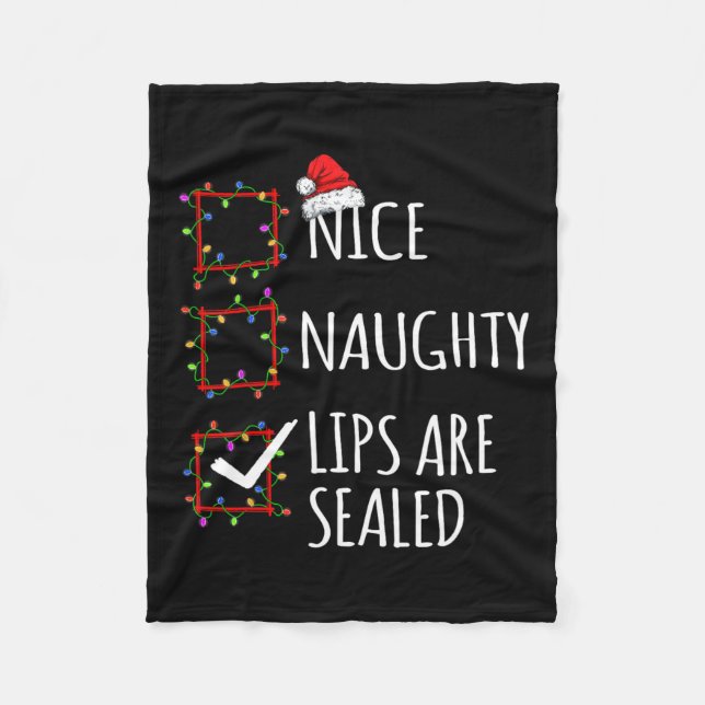 Snygg Läppar är förseglat julklapp Fleecefilt (Framsidan)