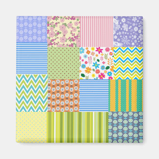 Snygg lappverksdesign magnet