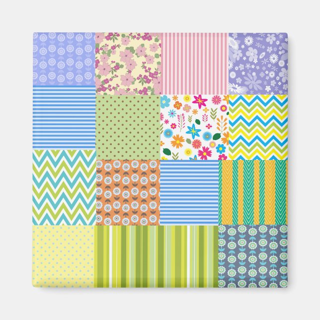 Snygg lappverksdesign magnet (Framsidan)