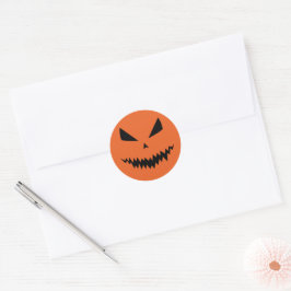 Snygg läskig Jack O'Lantern Halloween svart orange Runt Klistermärke