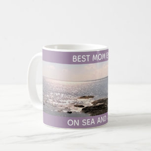 Snygg Lavender Best Mamma någonsin Foto av Ocean Kaffemugg