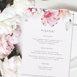 Snygg Lavender Colorful Blommigt Bröllop Menu