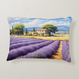 Snygg lavender fält i Provence Prydnadskudde