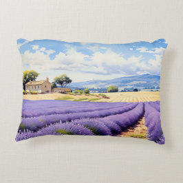 Snygg lavender fält i Provence Prydnadskudde