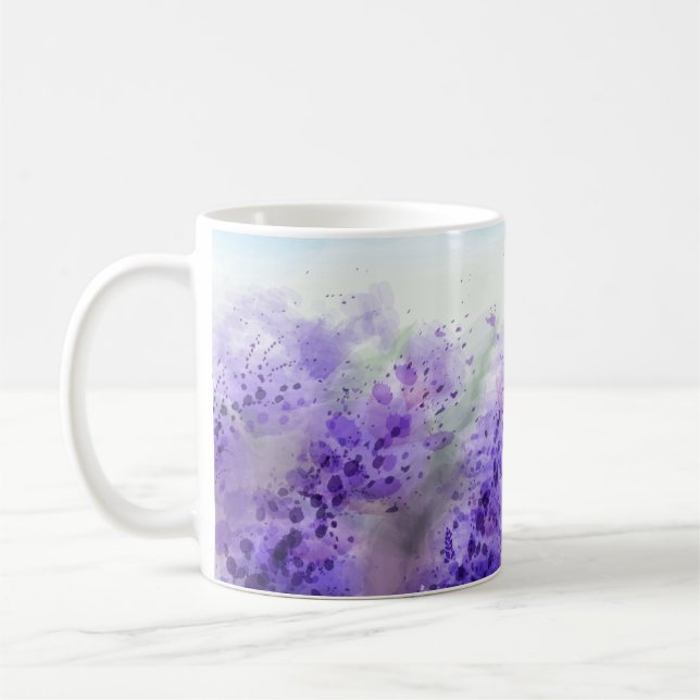 Snygg lavender fält kaffemugg (Vänster)