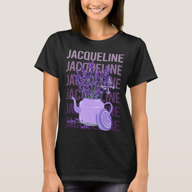 Snygg Lavender - Jacqueline Namn T Shirt (Framsida)