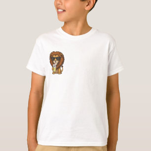 Snygg Lejon Med Solglasögon Som Dricker Juice Barn T Shirt