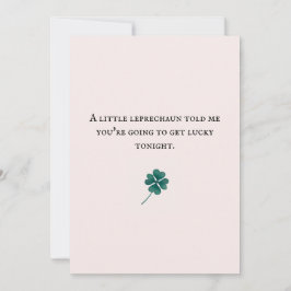snygg leprechaun fyrklöver kort för par