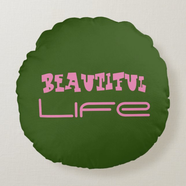 Snygg Life Round Pillow Rund Kudde (Framsidan)