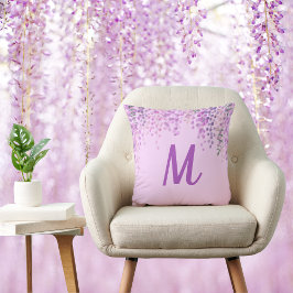 Snygg Lila Abstrakt Wisteria med Blek från början Kudde