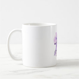 Snygg lila båge med personligt namn kaffemugg