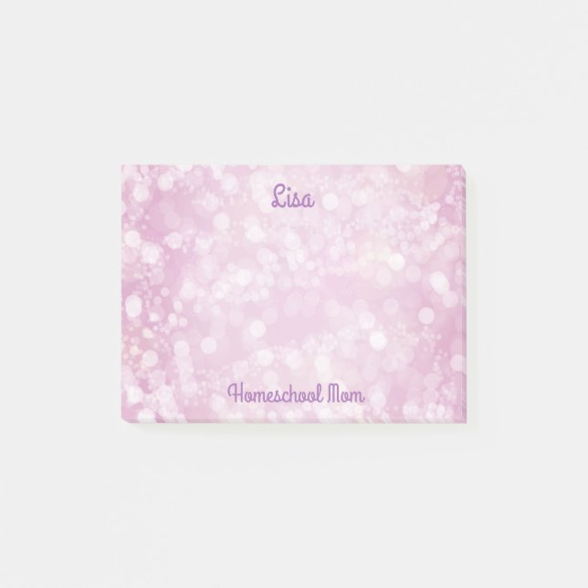 Snygg Lila Bokeh Post-it Block (Framsida)