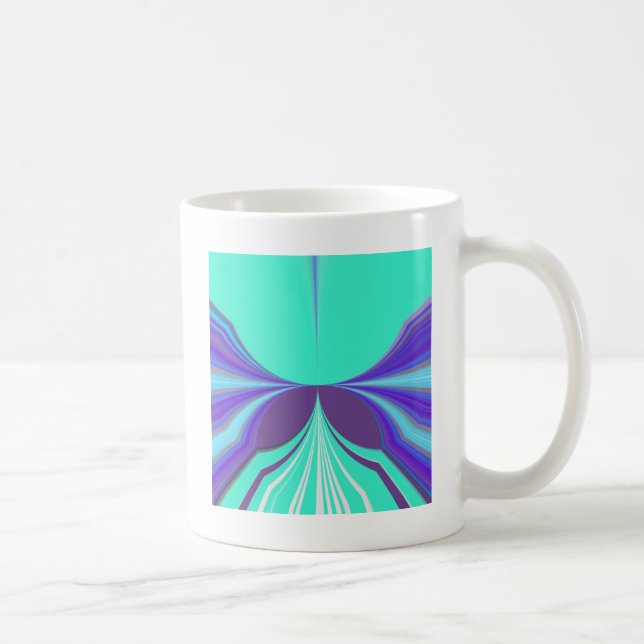 Snygg Lila Cyan motif Mönster Design Kaffemugg (Höger)