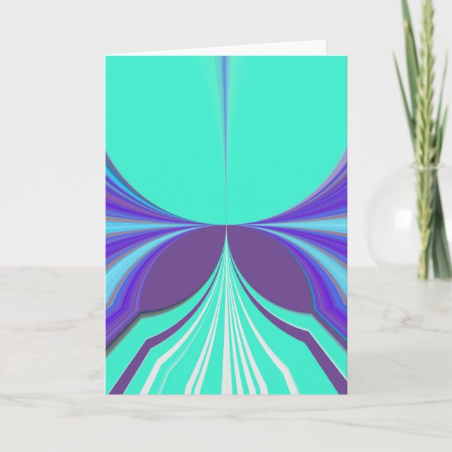 Snygg Lila Cyan motif Mönster Design Kort (Framsida)