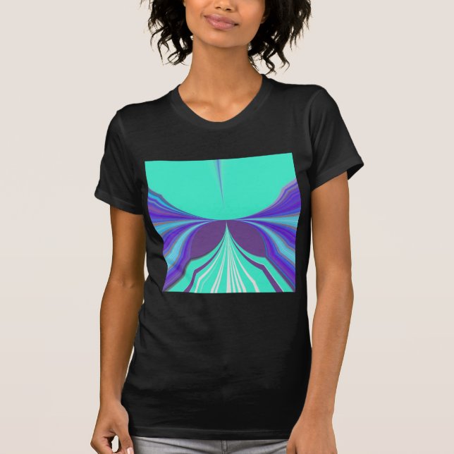 Snygg Lila Cyan motif Mönster Design T-shirt (Framsida)
