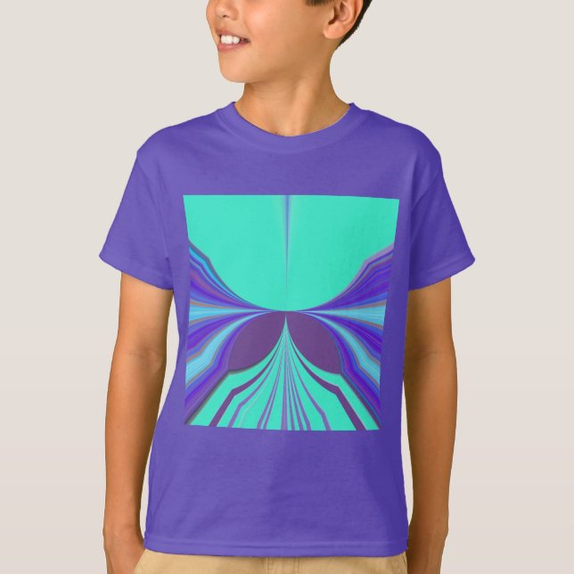 Snygg Lila Cyan motif Mönster Design Tee Shirt (Framsida)