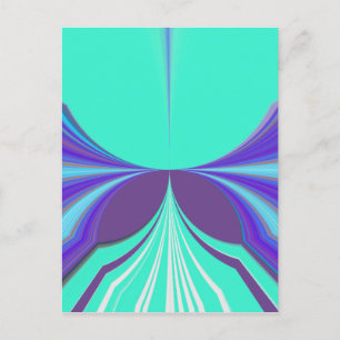 Snygg Lila Cyan motif Mönster Design Vykort