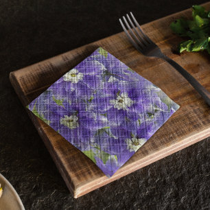 Snygg Lila Delphinium Blommigt Pappersservett