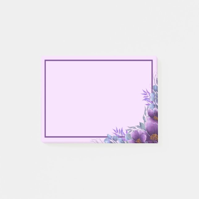 Snygg Lila Flower Bouquet Post-it Notes Block (Framsida)