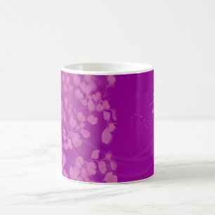 Snygg Lila Flower Glitter Decorative Banner Kaffemugg