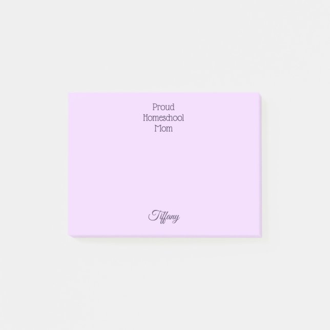 Snygg Lila Homeschool Mamma Post-it Block (Framsida)