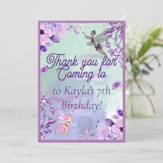 Snygg Lila i färgen Fairy Watercolor - tack för di Inbjudningar