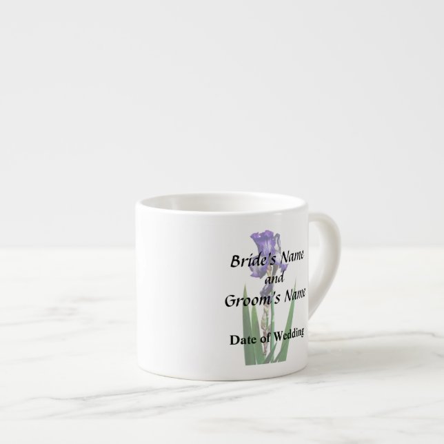Snygg Lila Iris Espressomugg (Framsida höger)