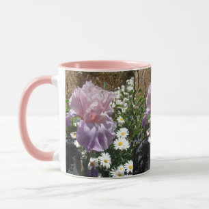 Snygg Lila Iris Flower blommigt Photo Mugg