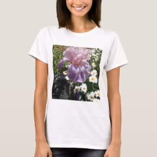 Snygg Lila Iris Flower blommigt Photo T Shirt