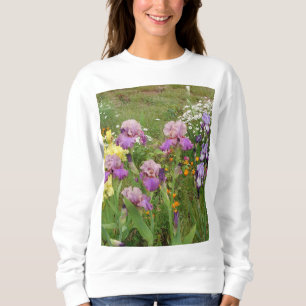 Snygg Lila Iris Flower blommigt Photo T Shirt