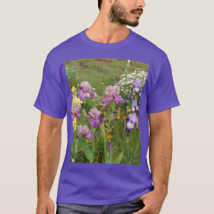 Snygg Lila Iris Flower blommigt Photo T Shirt