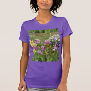 Snygg Lila Iris Flower blommigt Photo T Shirt