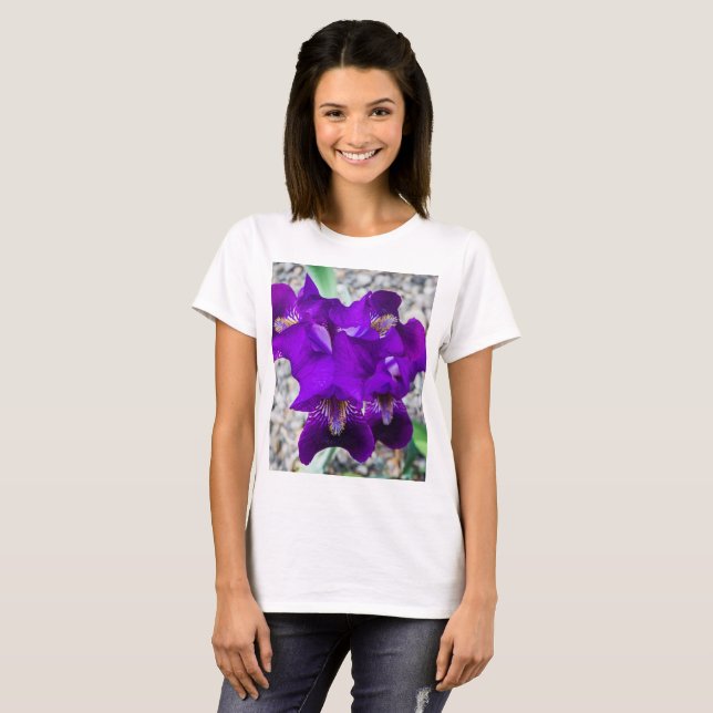 Snygg lila iris t shirt (Hel framsida)