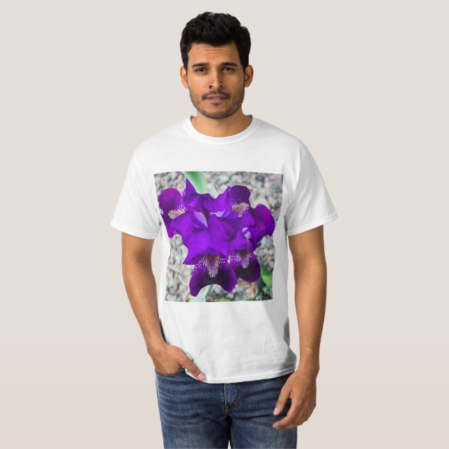 Snygg lila iris t shirt (Hel framsida)