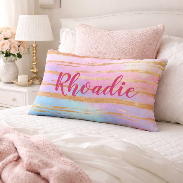 Snygg lila och blå ombré deluxe prydnadskudde (Skapare uppladdad)