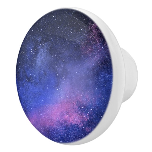 Snygg Lila Rosa Black Orange Space Universe Knopp (Höger)