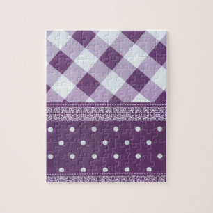 Snygg Lila schaktad Damask Seamless Mönster Pussel